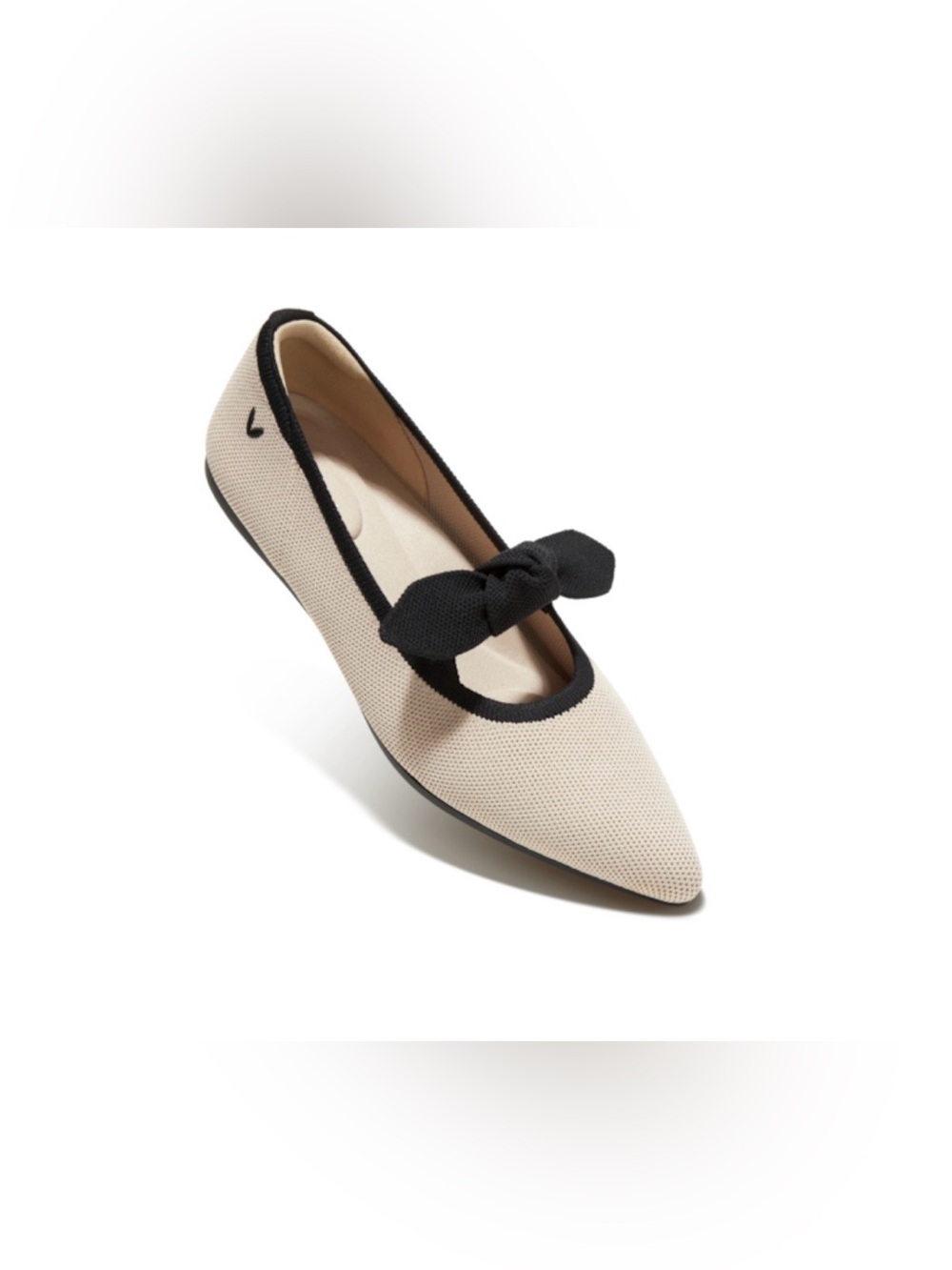 Vivaia Addriane Neutral Pointed Toe Bow Knit Ballet Flats Women’s Shoe Size 7